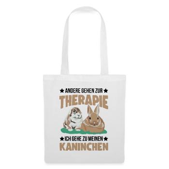 Kaninchen Therapie Häschen Hase Kaninchen - Stoffbeutel - Weiß - Vorne