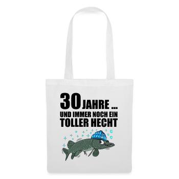 Anglergeschenk zum 30 Geburtstag 30 Ehrentag - Stoffbeutel - Weiß - Vorne