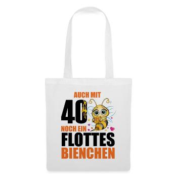 40 Geburtstag Frauen Geschenk lustig Biene Imker - Stoffbeutel - Weiß - Vorne