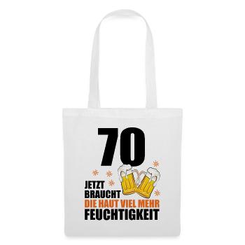70 Geburtstag 70. Jubiläum 70 Ehrentag Bier Humor - Stoffbeutel - Weiß - Vorne