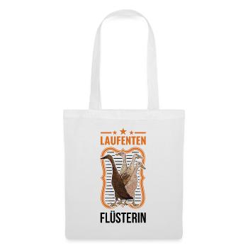 Laufenten Flüsterin Indische Laufente Flaschenente - Stoffbeutel - Weiß - Vorne