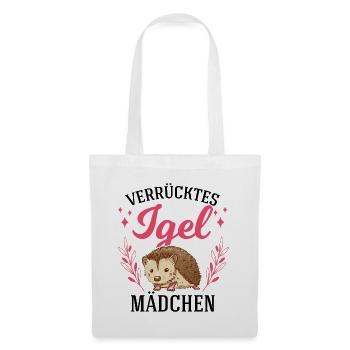 Verrücktes Igel Mädchen Stacheligel - Stoffbeutel - Weiß - Vorne