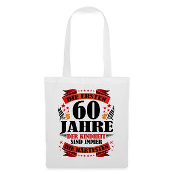 60 Geburtstag Frauen Männer Geschenk lustig - Stoffbeutel - Weiß - Vorne