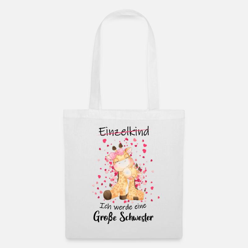 Einzelkind Tochter Ich Werde Große Schwester 2022 - Stoffbeutel - Weiß