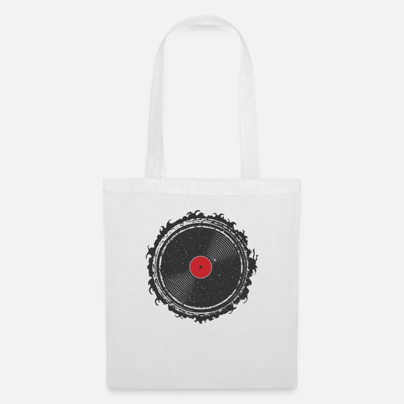 Vinyl Schallplatte Schallplatte Musik - Stoffbeutel - Weiß