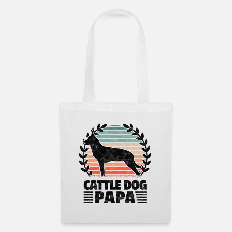 Cattle Dog Papa Australian Cattle Dog - Stoffbeutel - Weiß