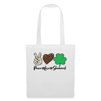 Peace Love Shamrock Leopard Print Patricks Day - Tote Bag - white - Front