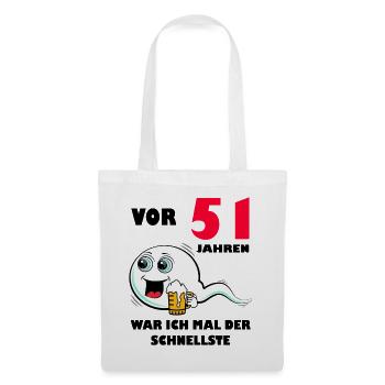51. Geburtstag lustig 51.Ehrentag 51. Jubiläum - Stoffbeutel - Weiß - Vorne