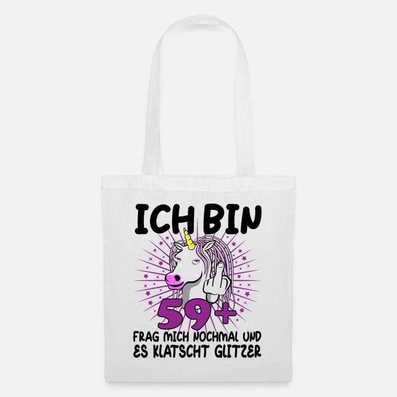 60. Geburtstag Einhorn 60 Jahre 60. Jubiläum Fun - Stoffbeutel - Weiß