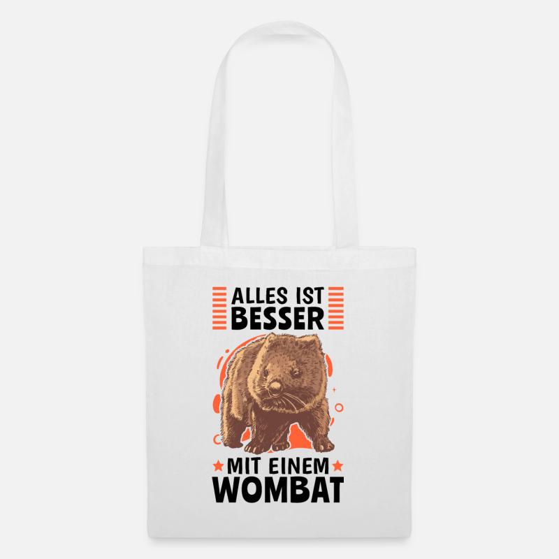 Besser mit Wombat Beuteltier australischer Wombat - Stoffbeutel - Weiß