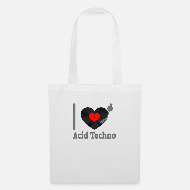 I love Acid Techno - Stoffbeutel - Weiß