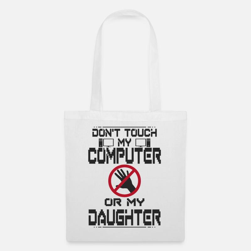 Computer Tochter - Stoffbeutel - Weiß
