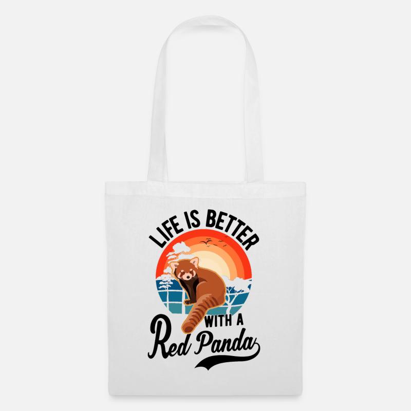 Life is better with a Red Panda Roter Panda - Stoffbeutel - Weiß