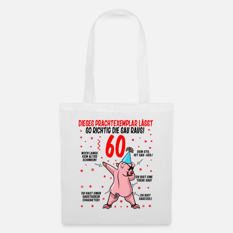 60 Geburtstag Geschenkidee Baujahr 1962 lustig - Stoffbeutel - Weiß