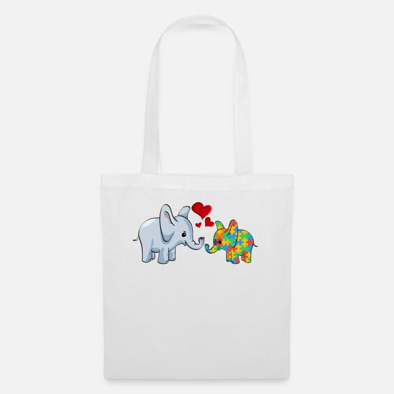 Autism Elephant Mom - Stoffbeutel - Weiß