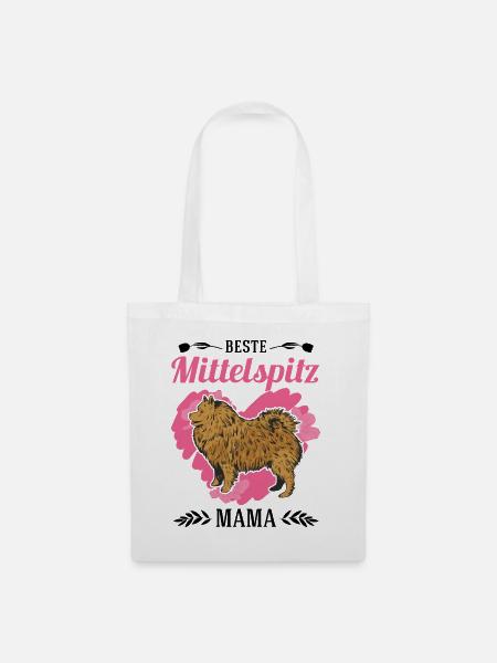 Beste Mittelspitz Mama - Stoffbeutel - Weiß