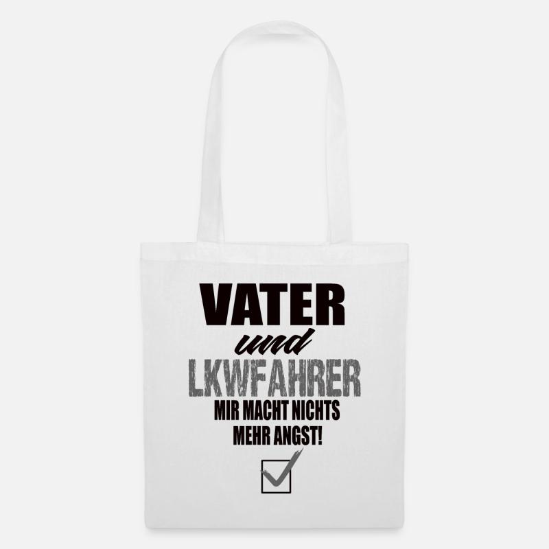 Vater und Lkwfahrer - Stoffbeutel - Weiß