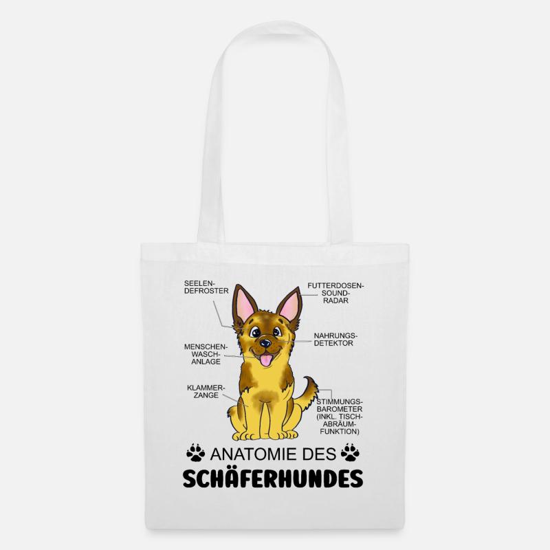 Anatomie des Schäferhundes - Stoffbeutel - Weiß