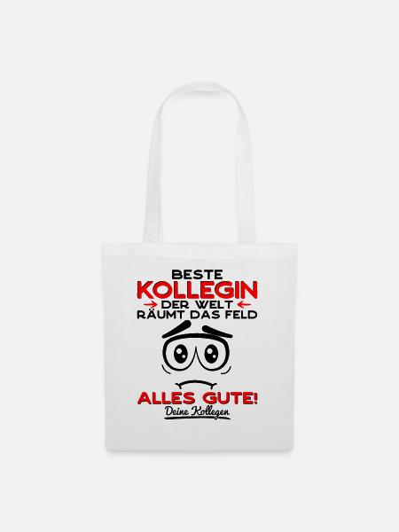 Abschied Kollegin Abschiedsgeschenk Jobwechsel - Stoffbeutel - Weiß