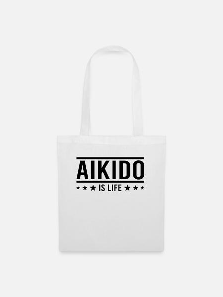 Aikido Spruch - Stoffbeutel - Weiß