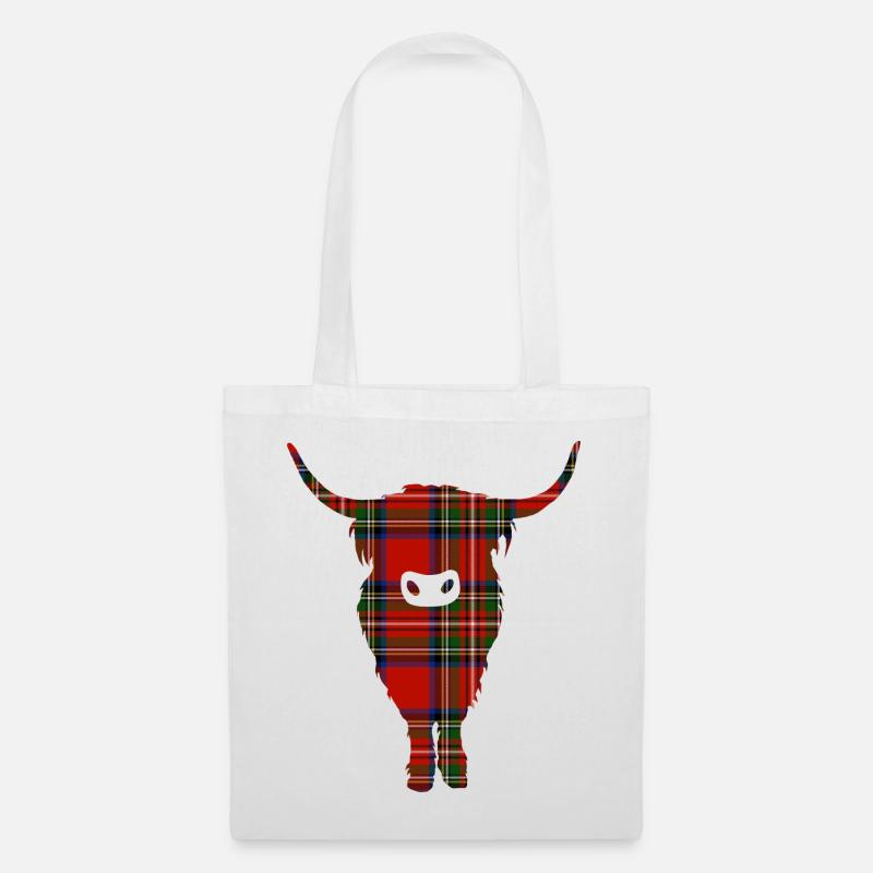 Tartan Highland Coo - Stoffbeutel - Weiß