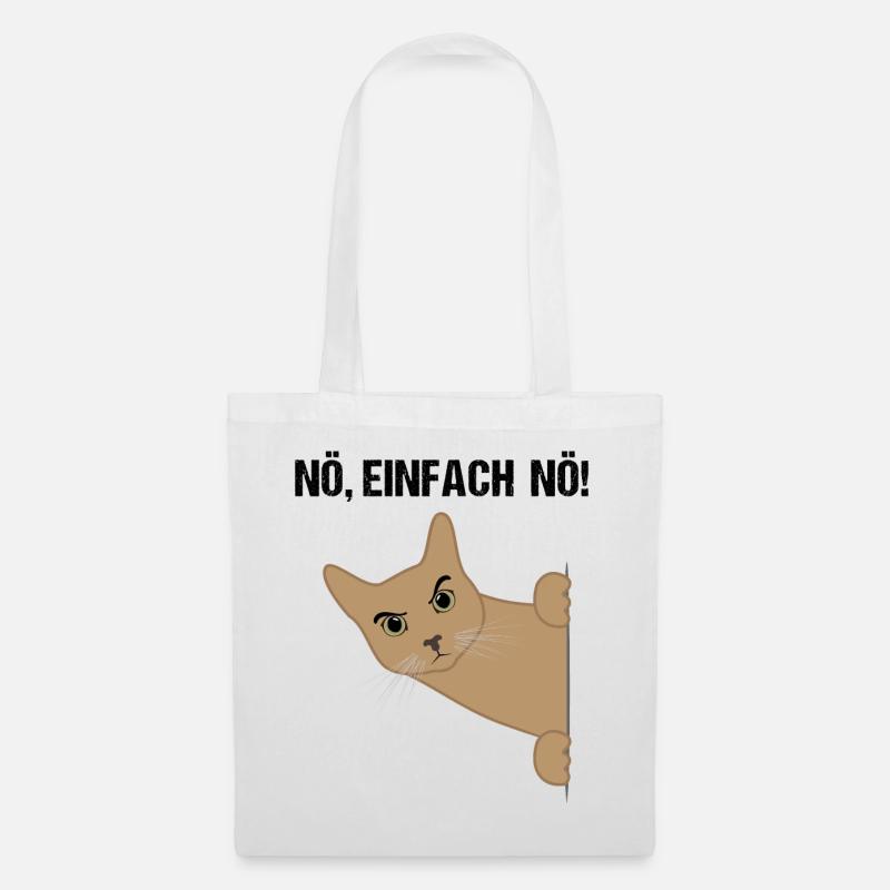 Katze Nö Einfach Nö Lustiger Spruch Geschenk - Stoffbeutel - Weiß