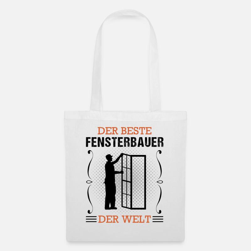 Fensterbauer Beruf Ausbildung Handwerker Geschenk - Stoffbeutel - Weiß