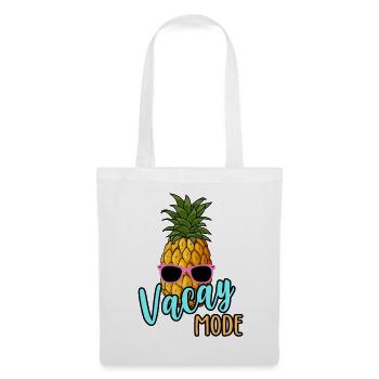 Vacay Mode Ananas &; Sonnenbrille Sommerurlaub - Stoffbeutel - Weiß - Vorne
