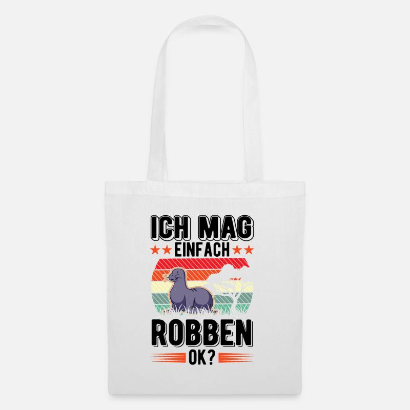 Ich mag einfach Robben Seelöwe - Stoffbeutel - Weiß