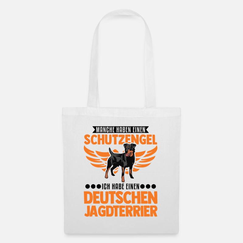 Deutscher Jagdterrier Schutzengel - Stoffbeutel - Weiß