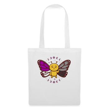 Asexuelle Flagge Ass Monarch Schmetterling Insekt Subtil - Stoffbeutel - Weiß - Vorne