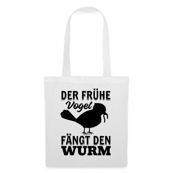 Der Frühe Vogel Fängt Den Wurm - Frühaufsteher - Stoffbeutel - Weiß - Vorne