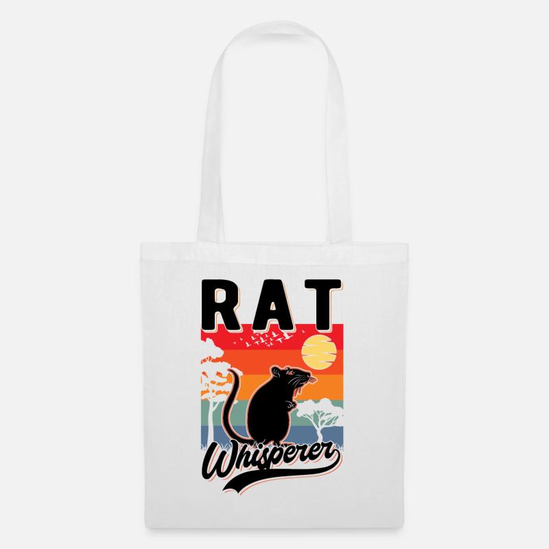 Rattenflüsterer Ratte Geschenk - Stoffbeutel - Weiß