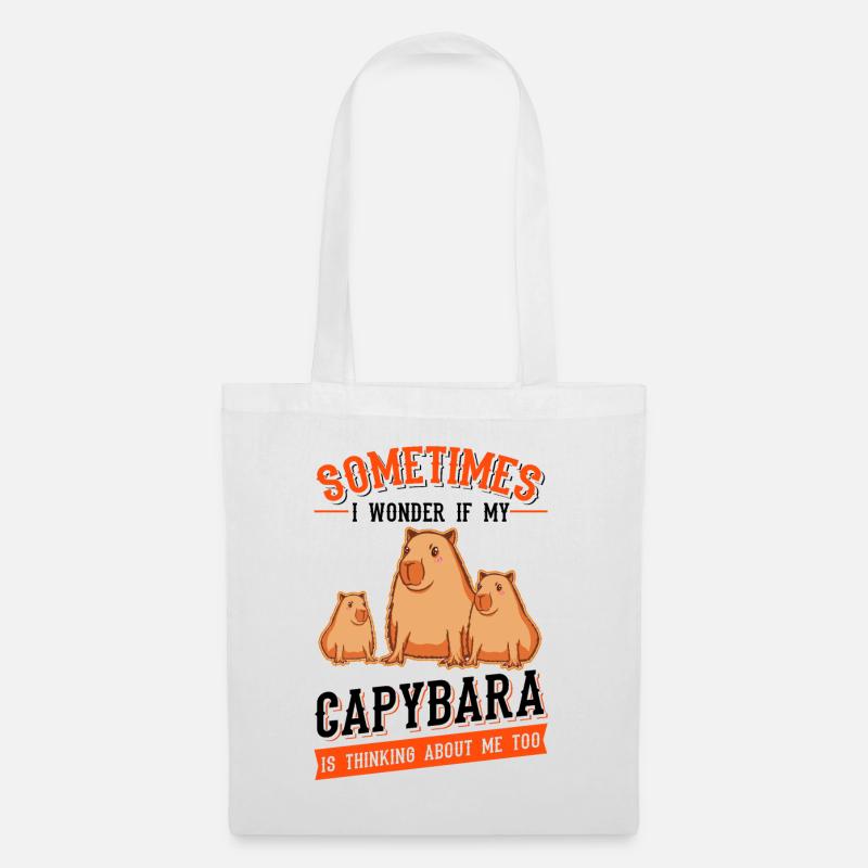 Capybara Geschenk Wasserschwein Capibara - Stoffbeutel - Weiß