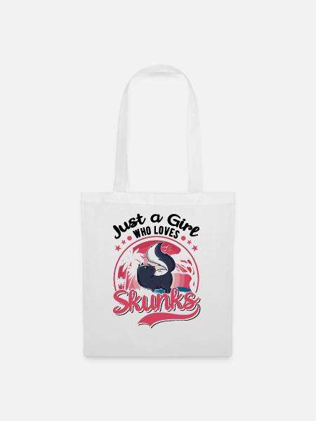 Stinktier Mädchen Skunk - Stoffbeutel - Weiß