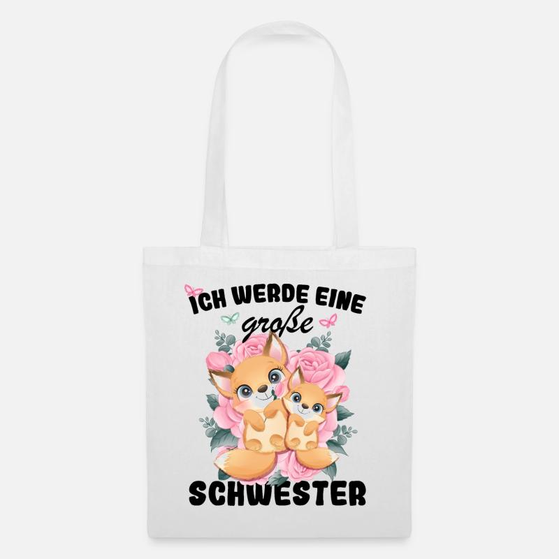 Ich Werde Eine Große Schwester 2025 - Stoffbeutel - Weiß