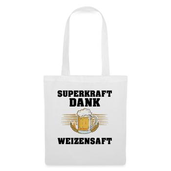 Superkraft Dank Weizensaft Lustiger Bier Spruch - Stoffbeutel - Weiß - Vorne