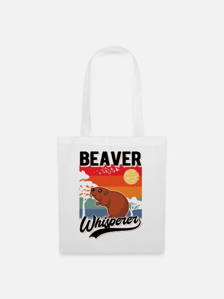 Biber Flüsterer Beaver Whisperer - Stoffbeutel - Weiß