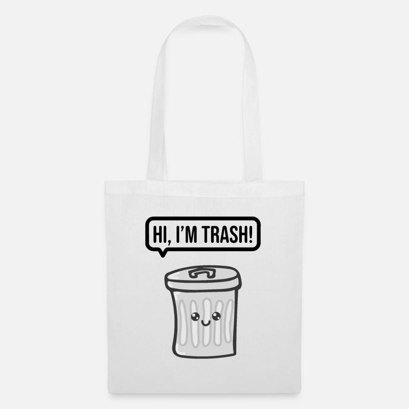 Mülleimer Humor Lustig Geschenkideen - Stoffbeutel - Weiß