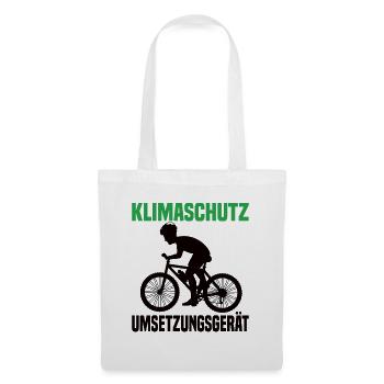 Klimaschutz Umsetzungsgerät Fahrrad Fahren Klima - Stoffbeutel - Weiß - Vorne
