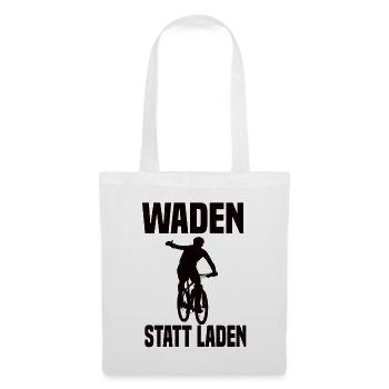 Waden Statt Laden Lustiger Fahrrad Spruch - Stoffbeutel - Weiß - Vorne