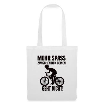 Mehr Spass Zwischen Den Beinen Geht Nicht! Fahrrad - Stoffbeutel - Weiß - Vorne