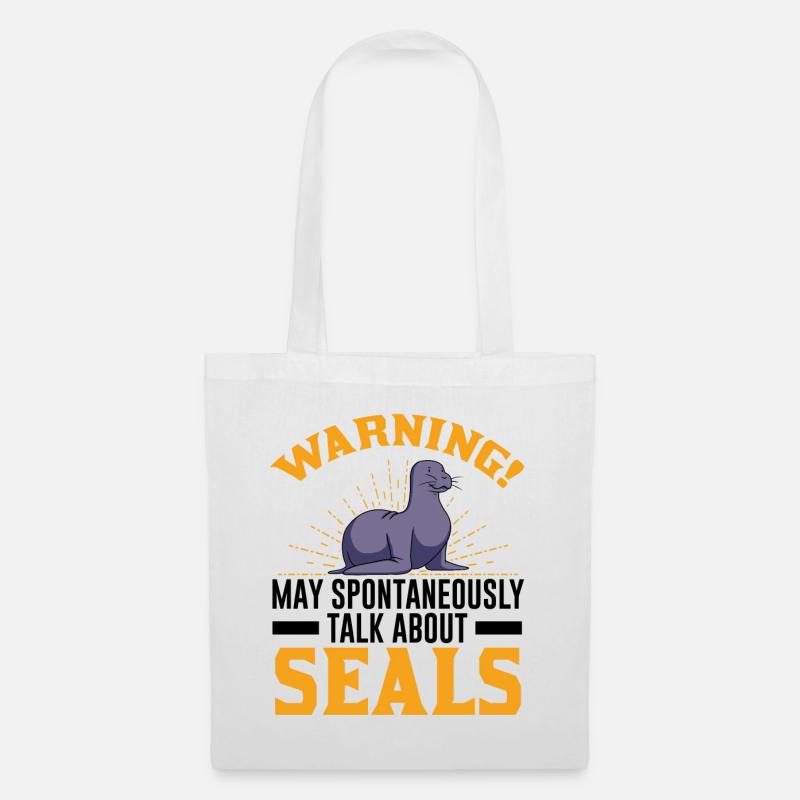 Robbe Geschenk Seal Seelöwe - Stoffbeutel - Weiß