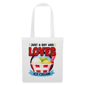 Ice Cream Boy Just A Boy Who Loves - Stoffbeutel - Weiß - Vorne
