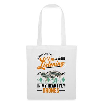 Drone Pilote Cadeau Drone Quadcopter - Sac en tissu - blanc - Devant