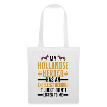 Hollandse Herder Hollandse Herderdshond - Stoffbeutel - Weiß - Vorne