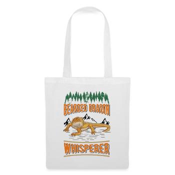 Dragon barbu Chuchoteur Dragon barbu Pogona - Sac en tissu - blanc - Devant