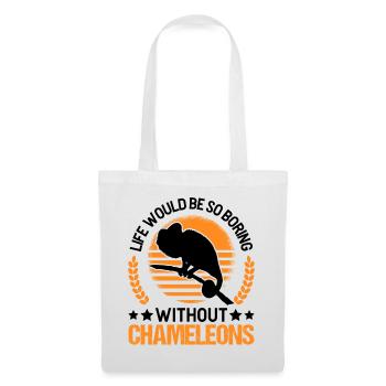 Chameleon Cadeau Caméléon - Sac en tissu - blanc - Devant