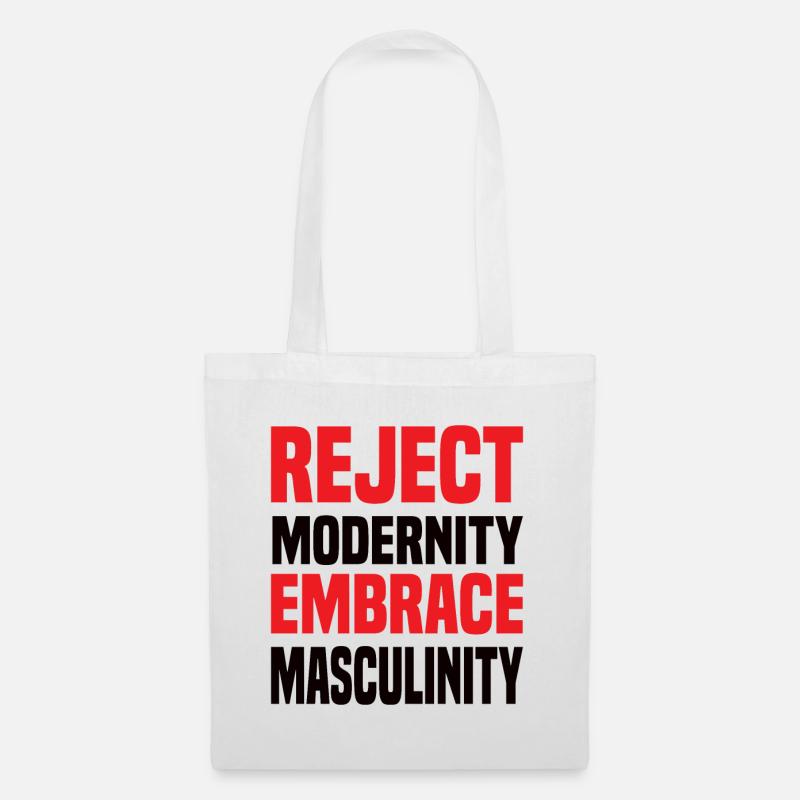 Reject Modernity Embrace Masculinity Sigma Male - Stoffbeutel - Weiß