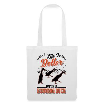 La vie est meilleure avec un Running Duck Laufente - Sac en tissu - blanc - Devant